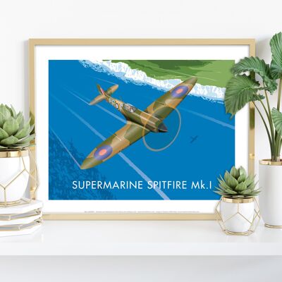Supermarine Spitfire von Künstler Stephen Millership Kunstdruck