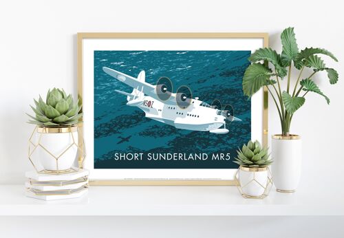 Short Sunderland By Artist Stephen Millership - Art Print