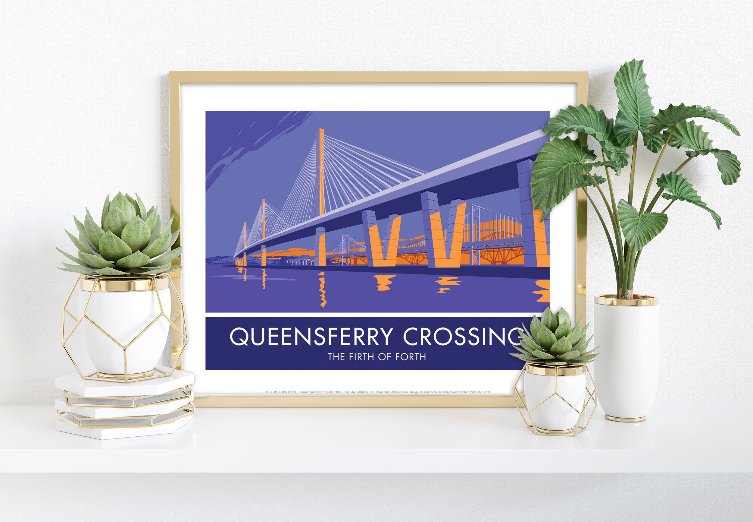 Queensferry Crossing di Stephen Millership Art Print
