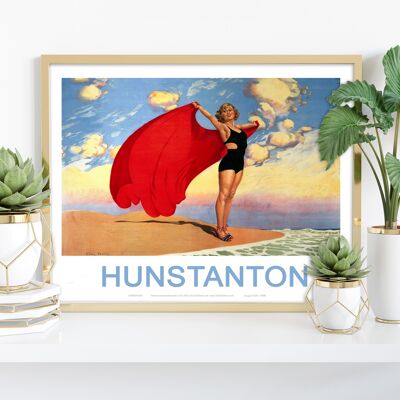 Hunstanton Girl With Red Blanket - 11X14” Premium Art Print