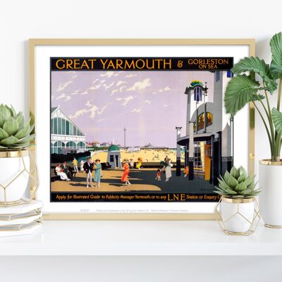 Frente al mar de Great Yarmouth - Impresión de arte premium de 11X14"