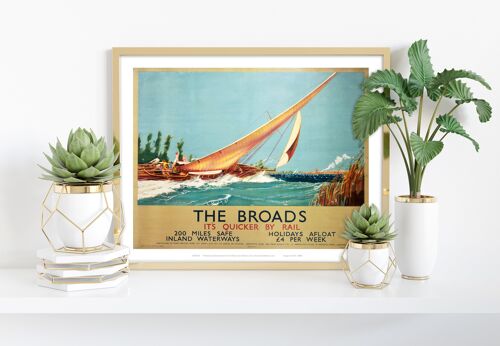 Broads Boat Blowing To Side - 11X14” Premium Art Print
