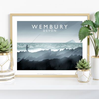 Wembury, Devon por el artista Richard O'Neill - 11X14" Impresión de arte