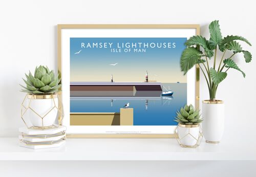 Ramsey Lighthouses, Isle Of Man By Richard O'Neill Art Print