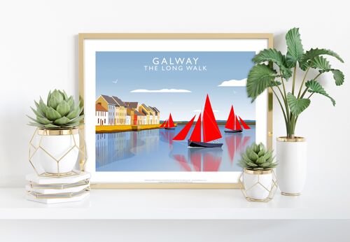 Galway, The Long Walk By Artist Richard O'Neill Art Print