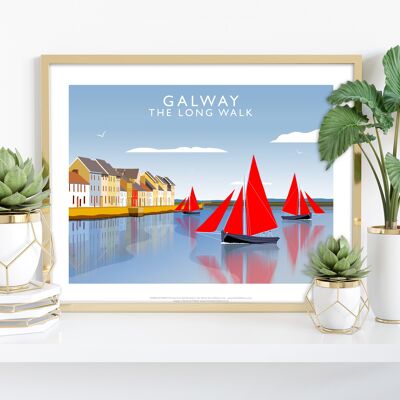 Galway, The Long Walk By Artist Richard O'Neill Art Print