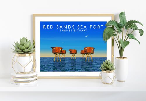 Red Sands Sea Fort By Artist Richard O'Neill - Art Print