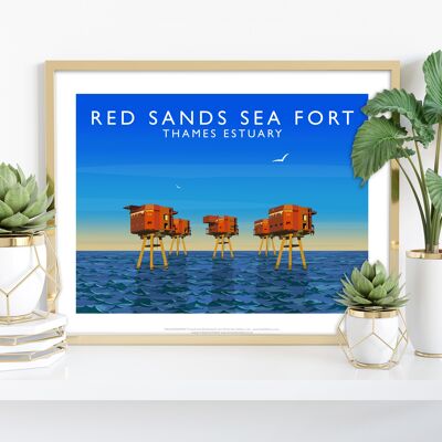 Red Sands Sea Fort von Künstler Richard O'Neill - Kunstdruck