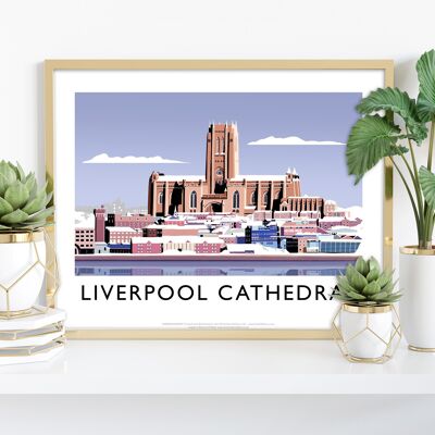 Liverpool Cathedral In Snow By Richard O'Neill Art Print