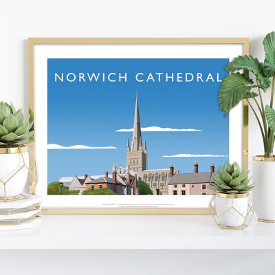 Kathedrale von Norwich von Künstler Richard O'Neill - Kunstdruck