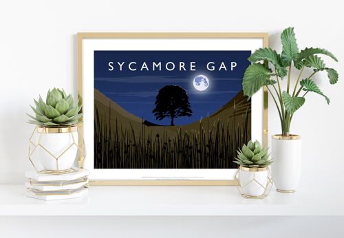 Sycamore Gap, Night By Artist Richard O'Neill - Art Print