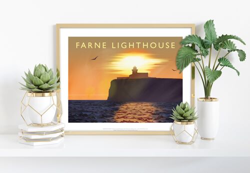 Farne Lighthouse By Artist Richard O'Neill - Art Print