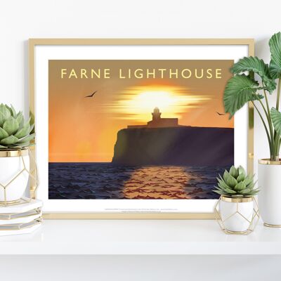 Farne Lighthouse By Artist Richard O'Neill - Art Print
