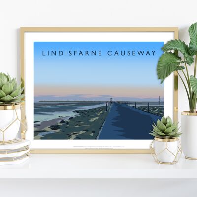 Lindisfarne Causeway von Künstler Richard O'Neill - Kunstdruck
