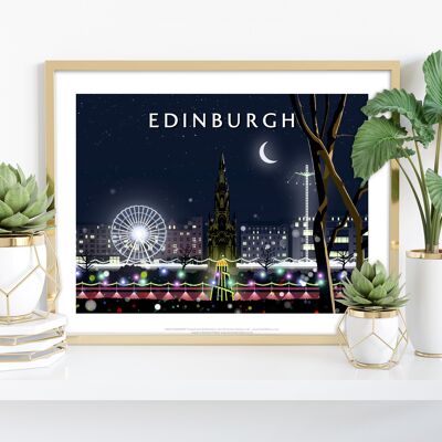 Edinburgh, Nacht von Künstler Richard O'Neill - Kunstdruck