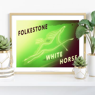 Folkestone White Horse By Artist Richard O'Neill Art Print