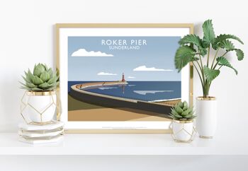 Roker Pier, Sunderland par l'artiste Richard O'Neill Impression artistique
