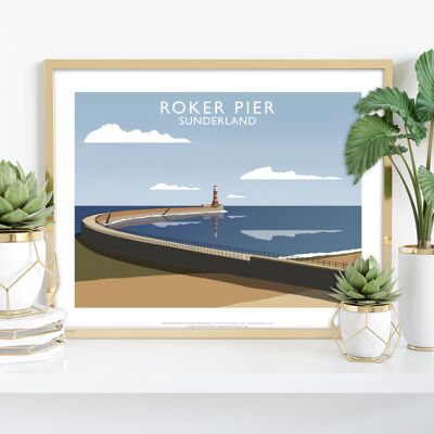 Roker Pier, Sunderland By Artist Richard O'Neill Art Print