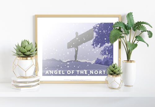 Angel Of The North, Snow By Artist Richard O'Neill Art Print
