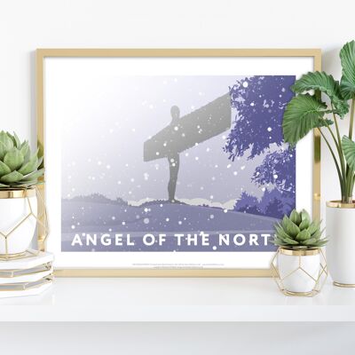 Angel Of The North, Snow By Artist Richard O'Neill Art Print