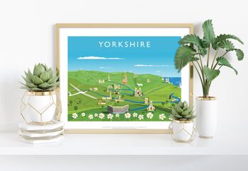 Carte du Yorkshire par l'artiste Richard O'Neill - Impression d'art premium