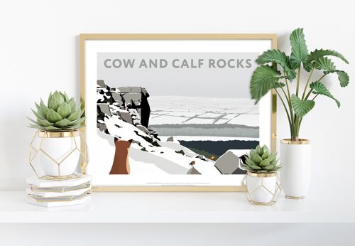 Cow And Calf Rocks In Snow - Richard O'Neill Art Print