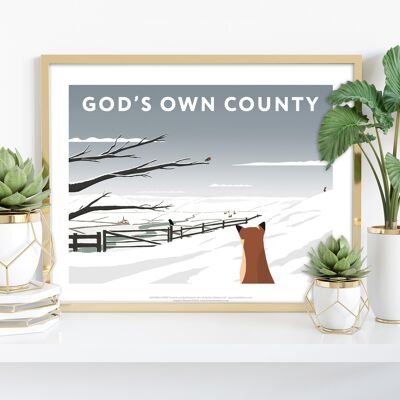 God's Own County im Schnee von Künstler Richard O'Neill Kunstdruck