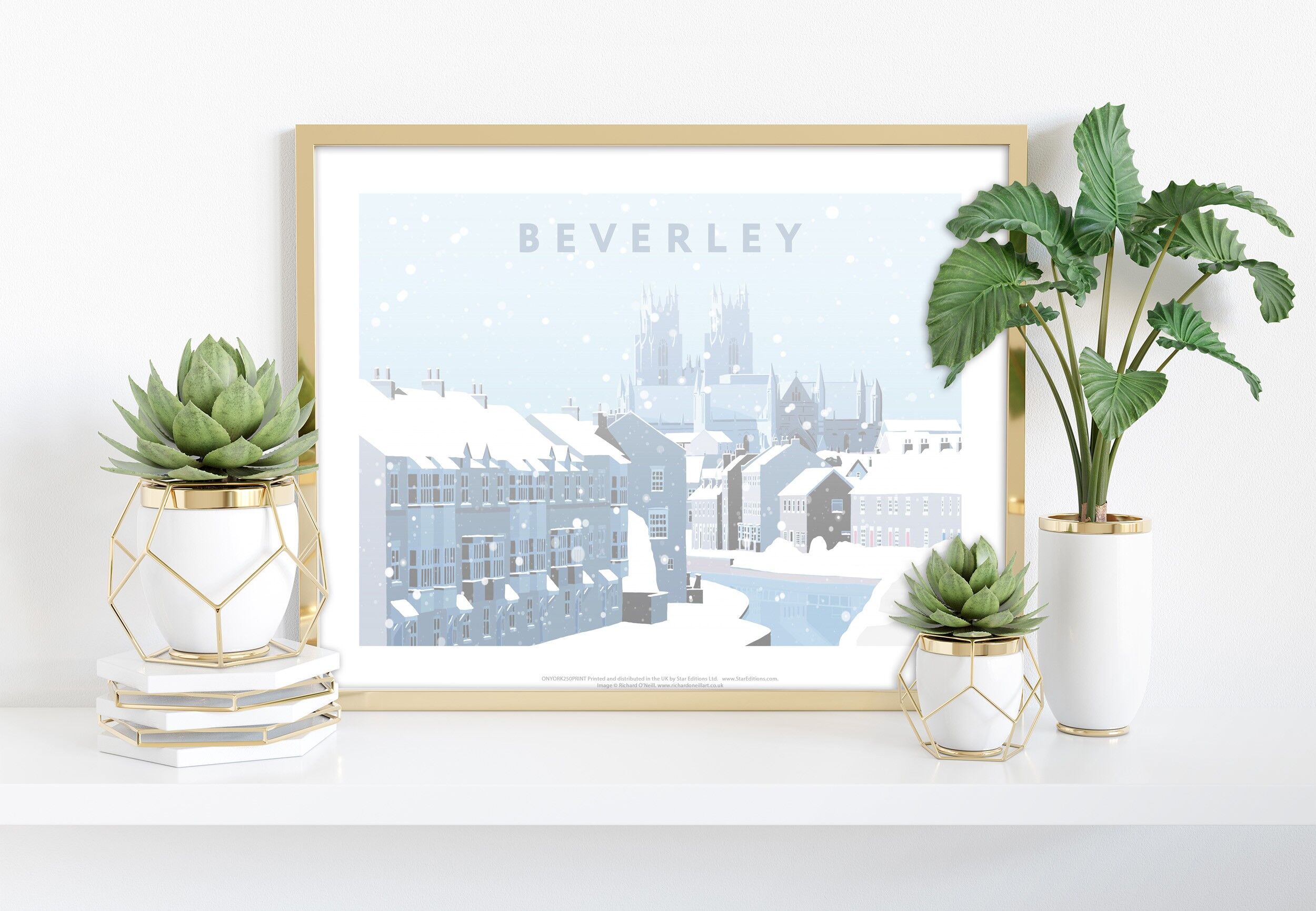 Beverley dans la neige par l'artiste Richard O'Neill - Impression artistique