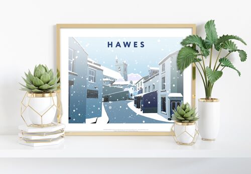 Hawes In Snow By Artist Richard O'Neill - Premium Art Print