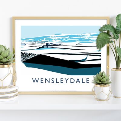 Wensleydale nella neve dell'artista Richard O'Neill - stampa d'arte