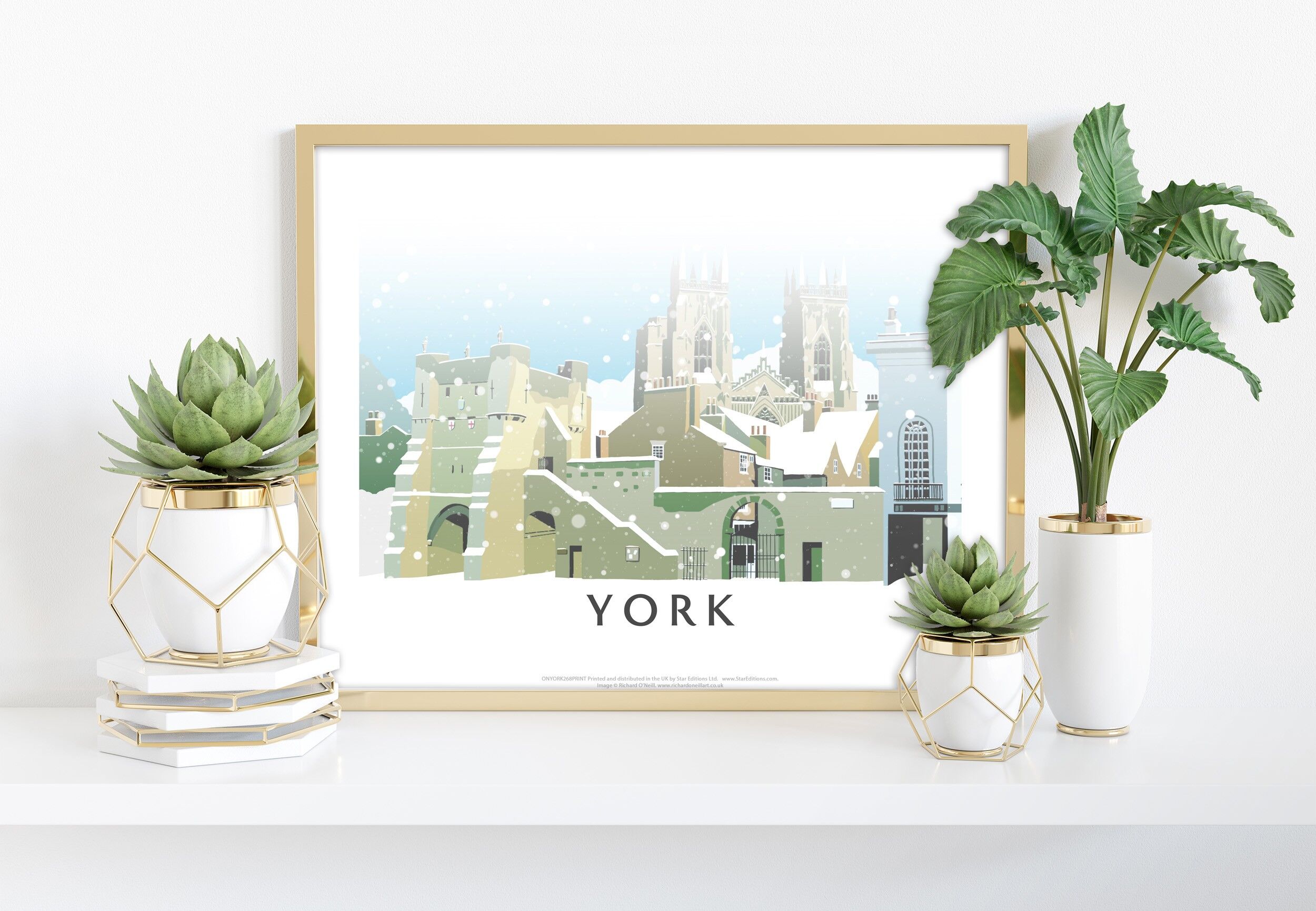 York In Snow dell'artista Richard O'Neill - Stampa d'arte premium