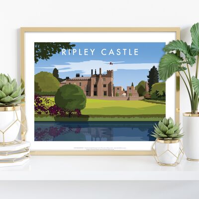 Ripley Castle von Künstler Richard O'Neill – Premium-Kunstdruck