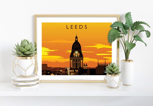 Leeds, Sunset By Artist Richard O'Neill - Premium Art Print