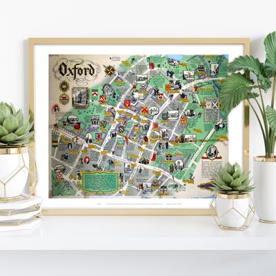 Mapa de Oxford - Impresión de arte premium de 11X14"