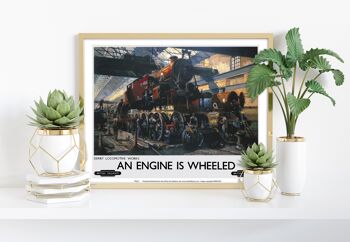 Un moteur est à roues - Locomotive Derby - Impression artistique Premium