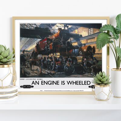 An Engine Is Wheeled - Derby Locomotive - Premium Art Print