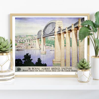 Il Royal Albert Bridge Saltash - 11X14" Stampa d'arte premium