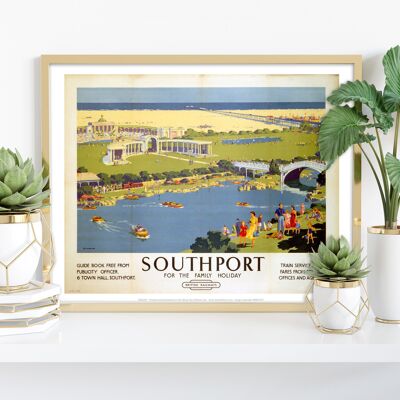 Southport für den Familienurlaub – Premium-Kunstdruck im Format 11 x 14 Zoll