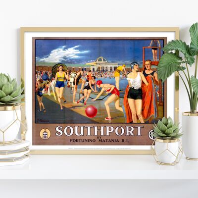 Southport – Swimmingpool – Premium-Kunstdruck, 27,9 x 35,6 cm