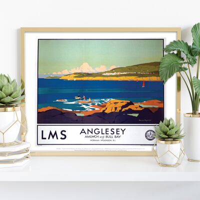 Anglesey - Amlwch y Bull Bay - Impresión de arte premium de 11X14"