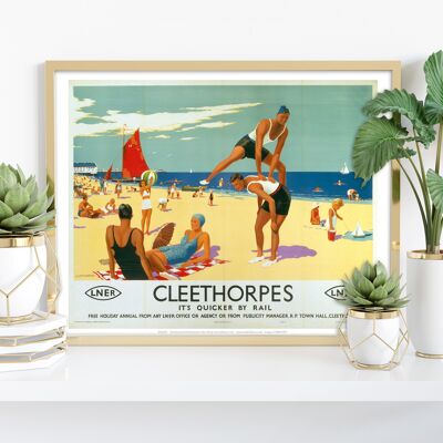 Cleethorpes - Spiaggia - Stampa artistica premium 11 x 14".