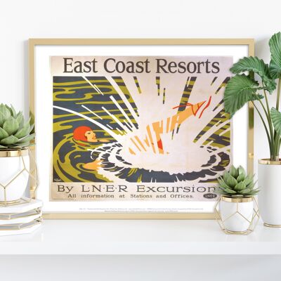 Resorts de la costa este - Impresión de arte premium de 11X14"