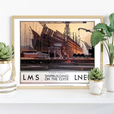 Schiffbau auf dem Clyde – Premium-Kunstdruck im Format 11 x 14 Zoll