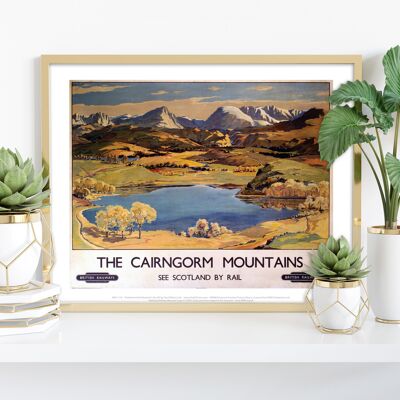 Las montañas de Cairngorm - Impresión de arte premium de 11X14"