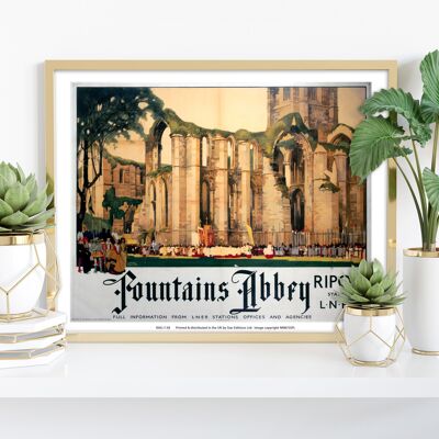 Abadía de las fuentes, Ripon - 11X14" Premium Art Print