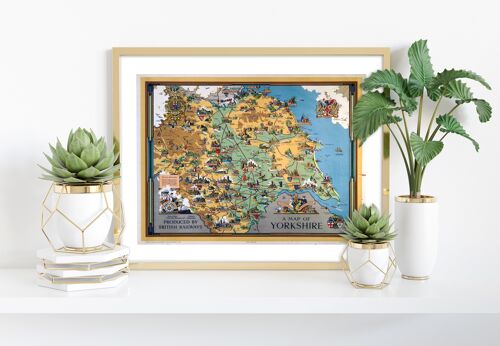 A Map Of Yorkshire By British Railways - Premium Art Print