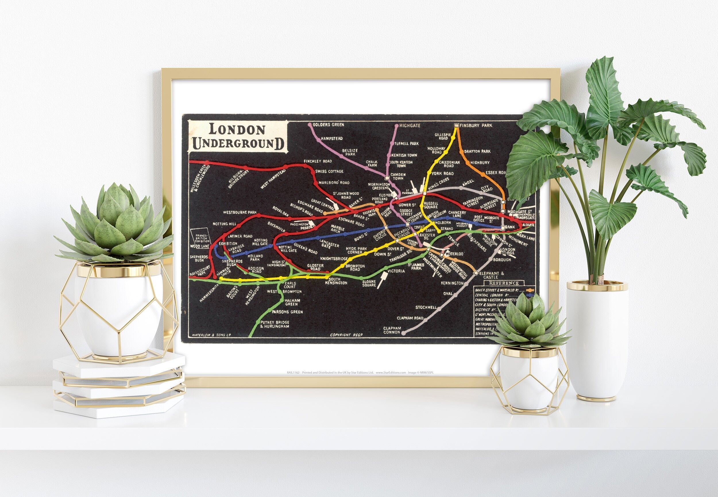 Mapa del metro de Londres - Impresión de arte premium de 11X14"
