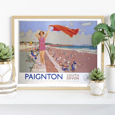Paignton, sud du Devon - 11X14" Premium Art Print