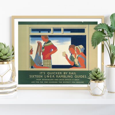 Rambling Guides, It's Quicker By Rail - Premium Art Print