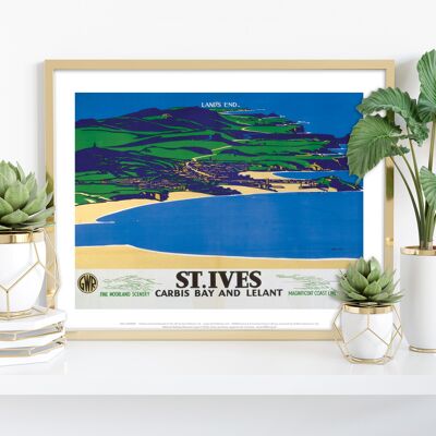 St Ives, Carbis Bay y Lelant - Impresión de arte premium de 11X14"
